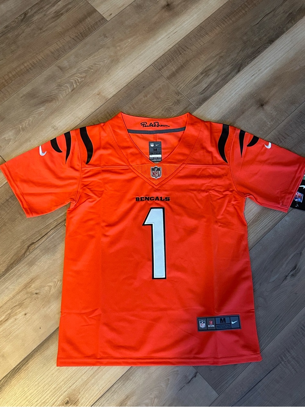 Ja’Marr Chase Orange Bengals #1 Football Kids Youth Medium 10/12 Jersey